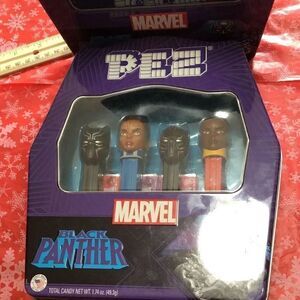 Pair of PEZ Marvel Black Panther dispenser sets